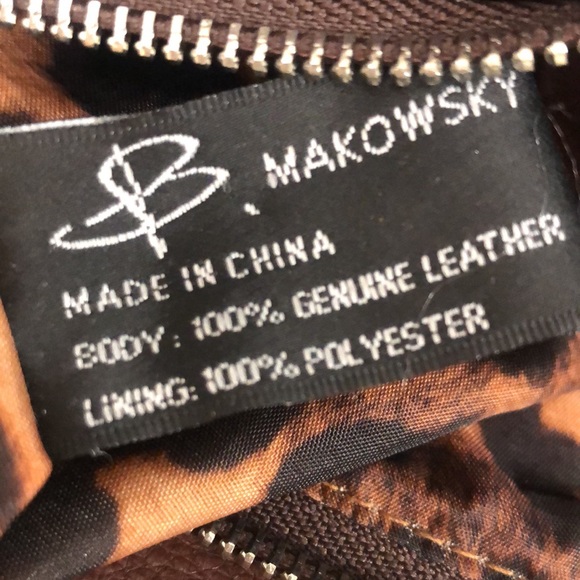 B. Makowsky Monaco Brandy Pebbled Leather Bag - Picture 9 of 12